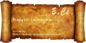 Bugyis Csinszka névjegykártya
